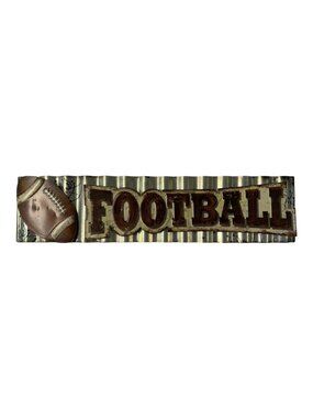 Hobby Lobby Silver Metal Football Wall Hanging Sign Sports Decor ~ P7 11